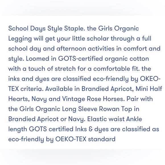 NWT Pink Chicken Organic Leggings Brandied Apricot - Picture 3 of 5